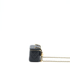 CHANEL 22A PEARL CRUSH LONG VANITY WITH CHAIN LAMBSKIN BLACK BRUSHED GHW (MICROCHIP)