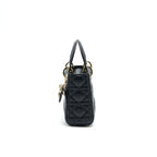 DIOR MINI LADY DIOR LAMBSKIN BLACK WITH GHW