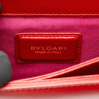 Bvlgari chain flap shoulder bag calfskin Red/Black LGHW