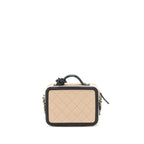 CHANEL VANITY FILIGREE CAVIAR BEIGE&BLACK LGHW