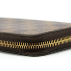 LOUIS VUITTON ZIPPER LONG WALLET DAMIER EBENE GHW