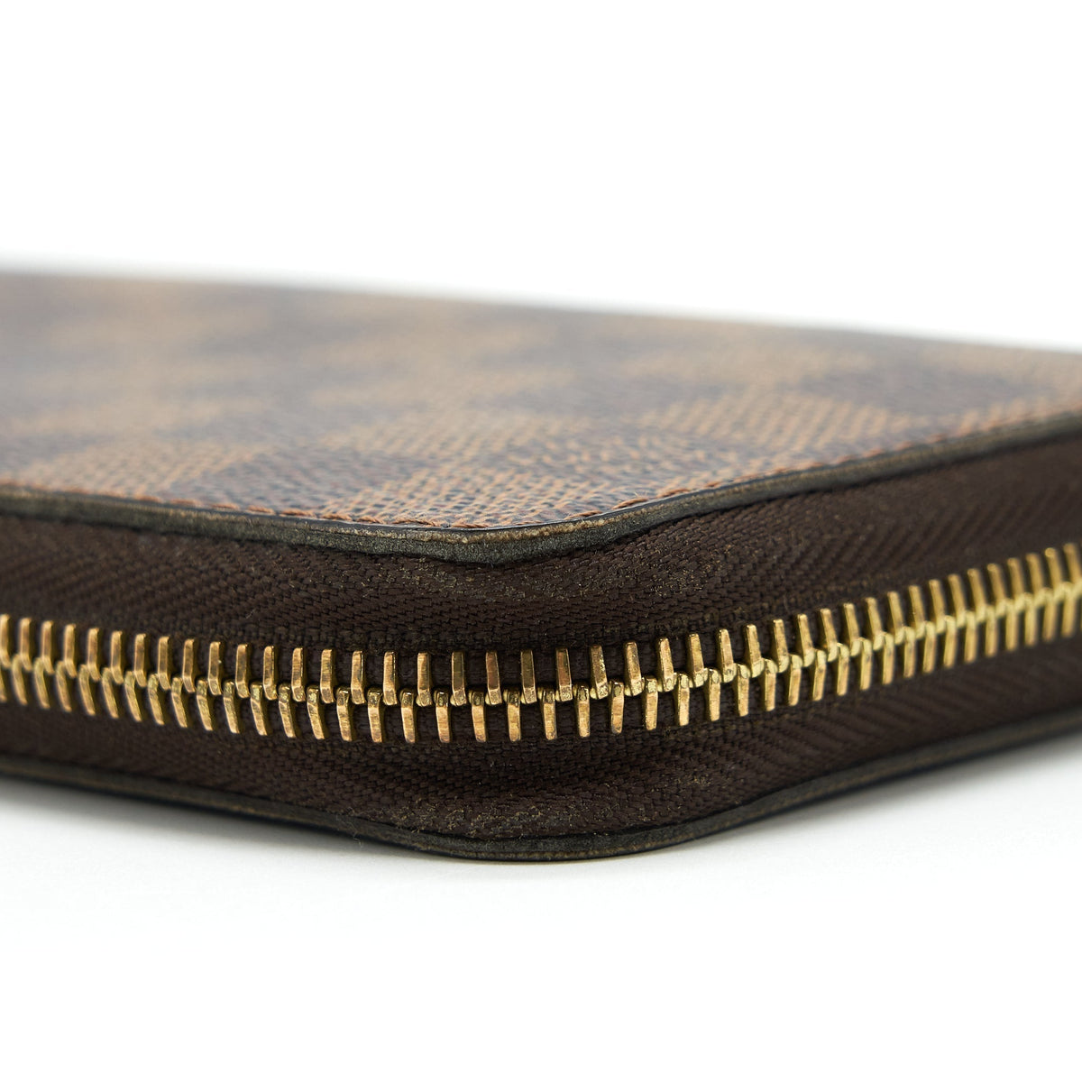 LOUIS VUITTON ZIPPER LONG WALLET DAMIER EBENE GHW