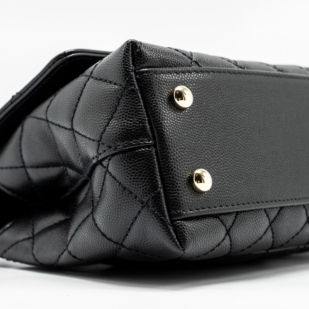 CHANEL SMALL COCO HANDLE CAVIAR BLACK LGHW (MICROCHIP)