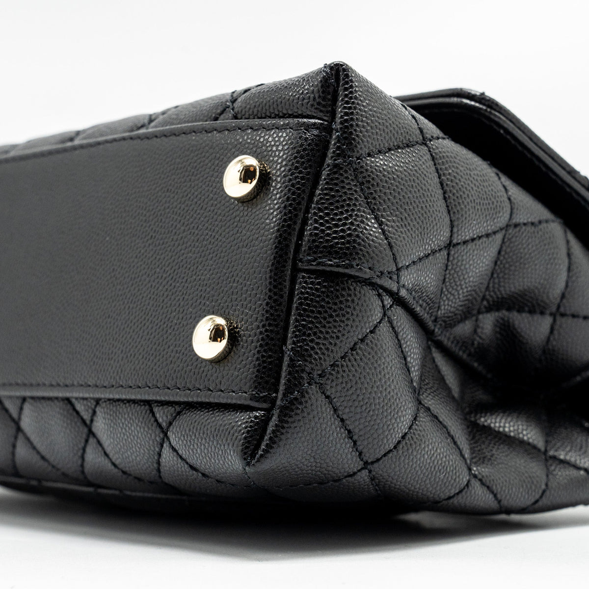 CHANEL SMALL COCO HANDLE CAVIAR BLACK LGHW (MICROCHIP)