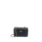 CHANEL LONG VANITY WITH CHAIN CAVIAR BLACK LGHW (MICROCHIP)