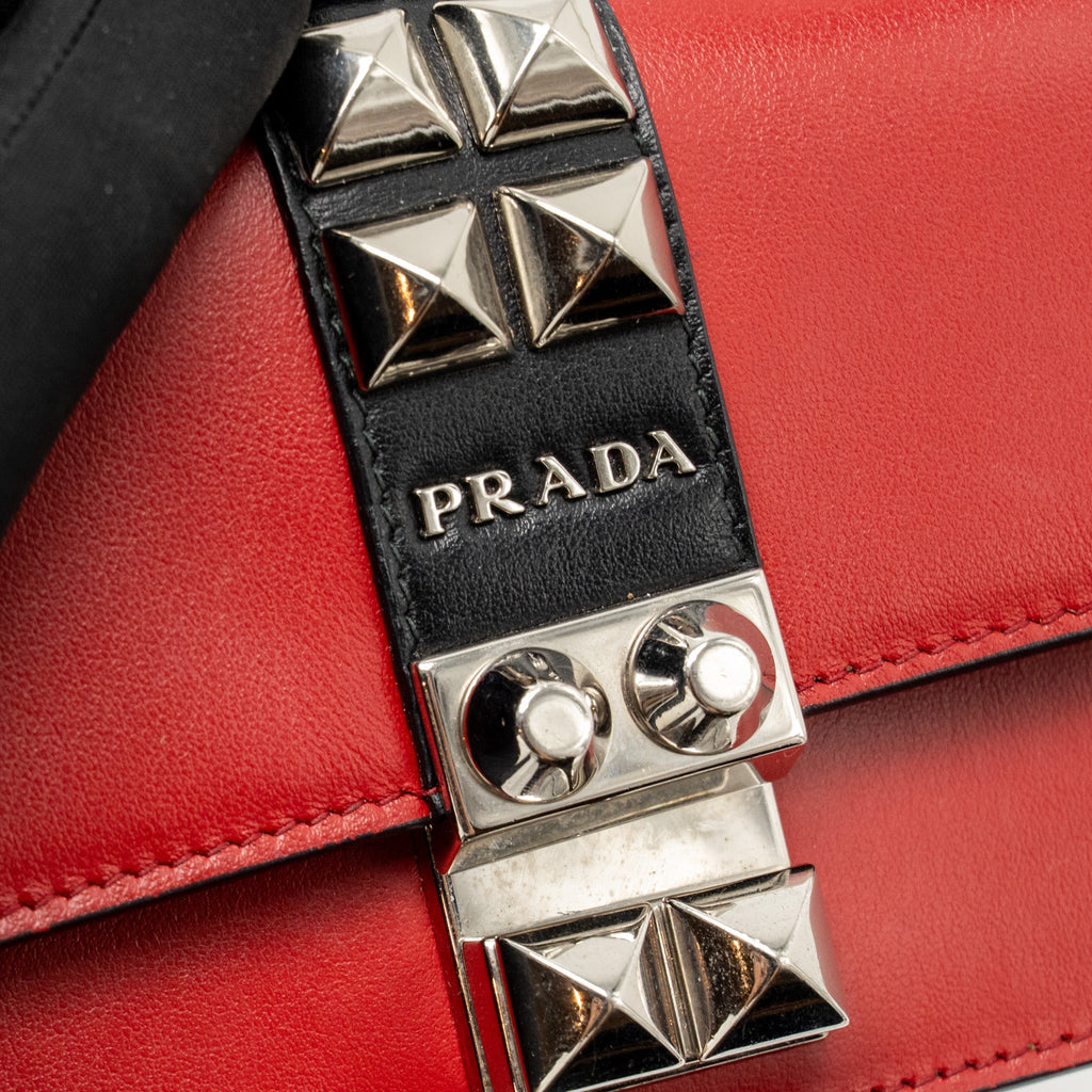 Prada Elektra Wallet on Chain Calfskin Red/Black SHW