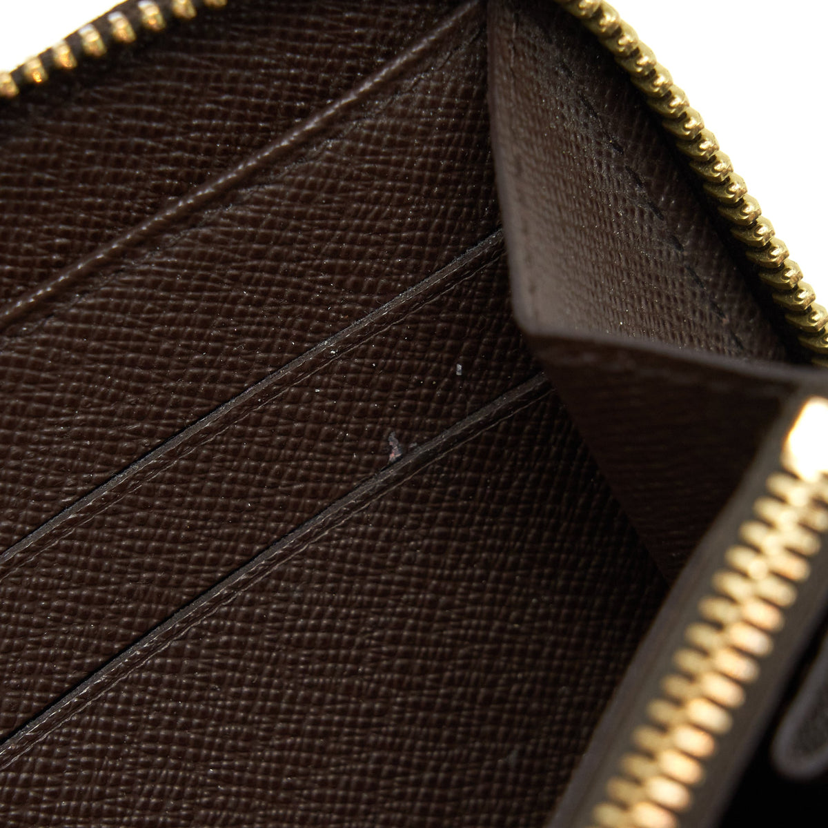 LOUIS VUITTON ZIPPER LONG WALLET DAMIER EBENE GHW