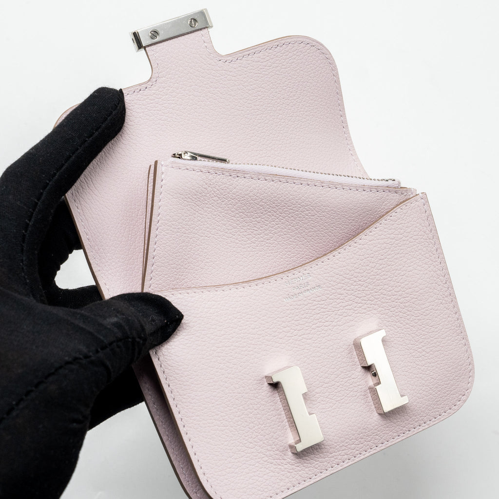 Hermes Constance Slim evercolor mauve pale SHW