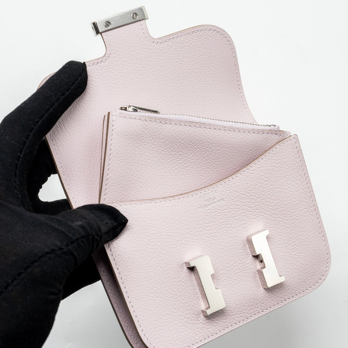 Hermes Constance Slim evercolor mauve pale SHW