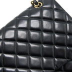 CHANEL MAXI SINGLE FLAP BAG LAMBSKIN BLACK GHW