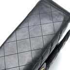 CHANEL MAXI SINGLE FLAP BAG LAMBSKIN BLACK GHW