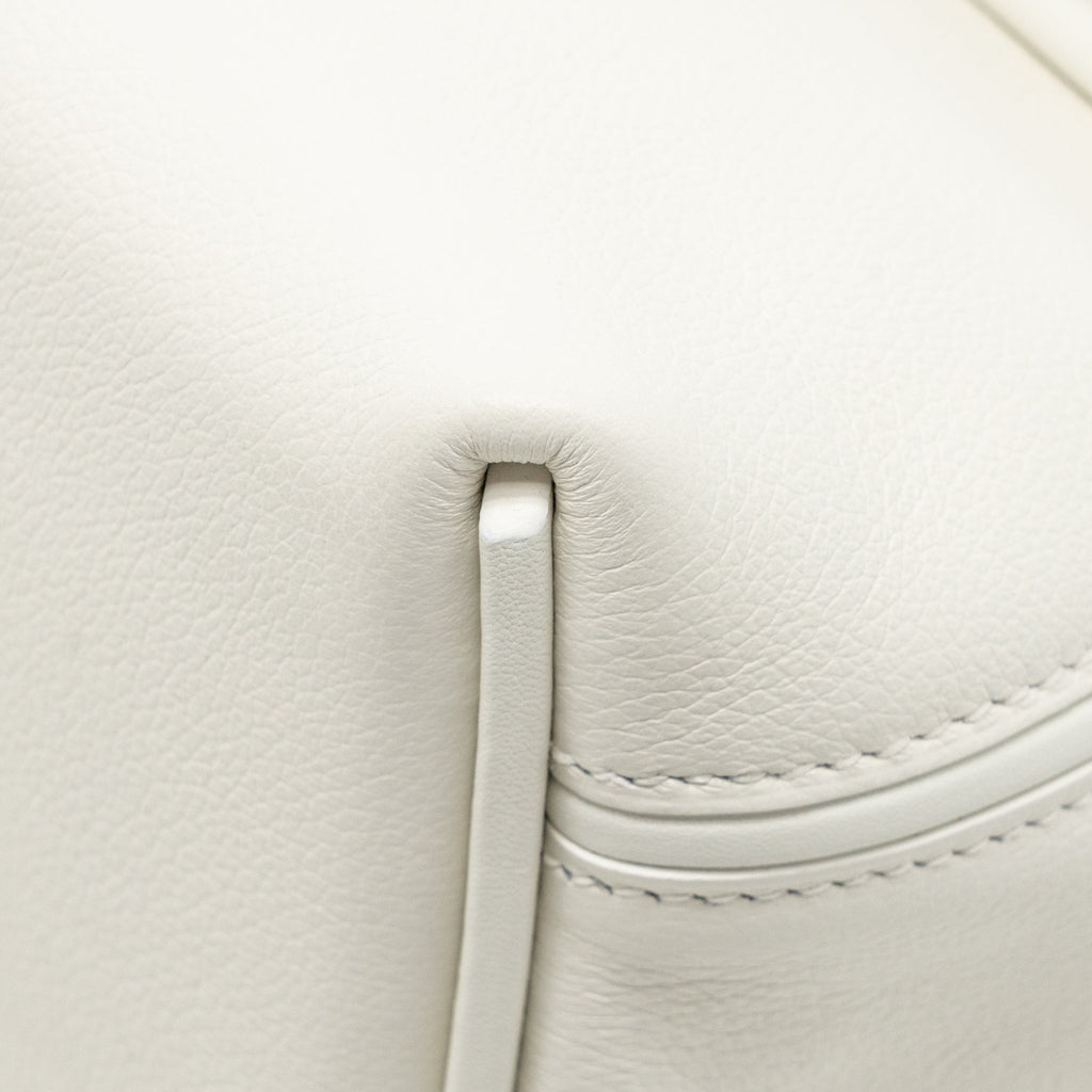 Hermes Mini 24/24 2424-21 Bag Evercolor/Swift Blanc GHW