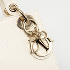 DIOR MINI LADY DIOR LIZARD WHITE LGHW