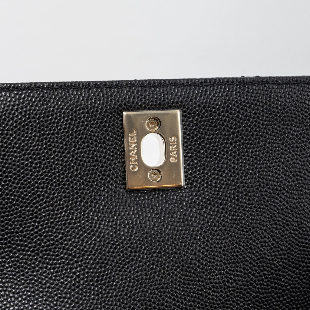 CHANEL COCO HANDLE MINI CAVIAR BLACK LGHW (MICROCHIP)
