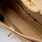 CHANEL MEDIUM CLASSIC DOUBLE FLAP BAG CAVIAR BEIGE GHW (MICROCHIP)
