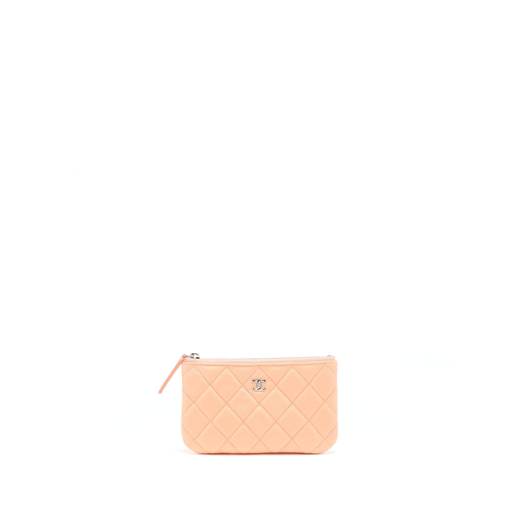 CHANEL MINI OCASE ZIP POUCH CORAL CAVIAR