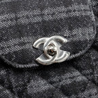Chanel Mini Kelly Shopping Tote Bag Denim Black/Grey SHW (Microchip)