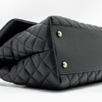 CHANEL LARGE COCO HANDLE CAVIAR BLACK RUTHENIUM HARDWARE