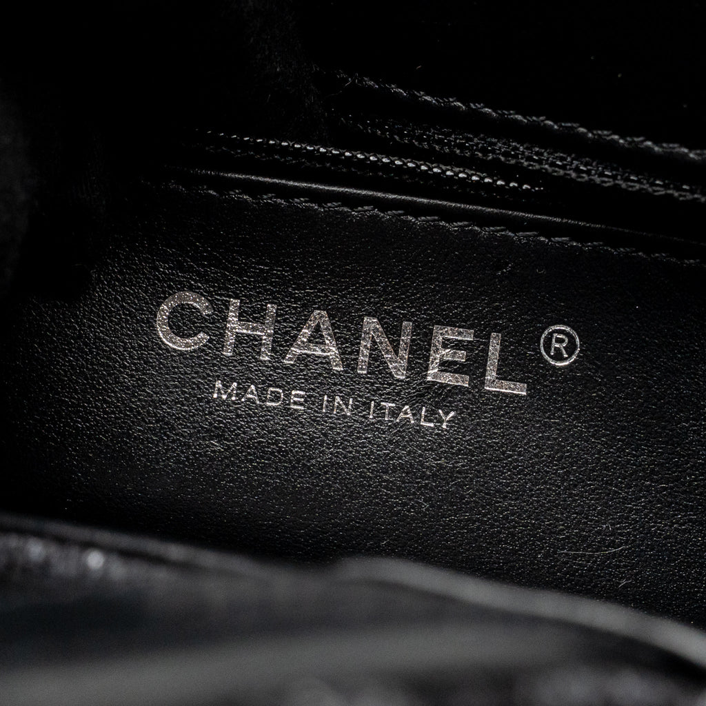 Chanel Mini Kelly Shopping Tote Bag Denim Black/Grey SHW (Microchip)