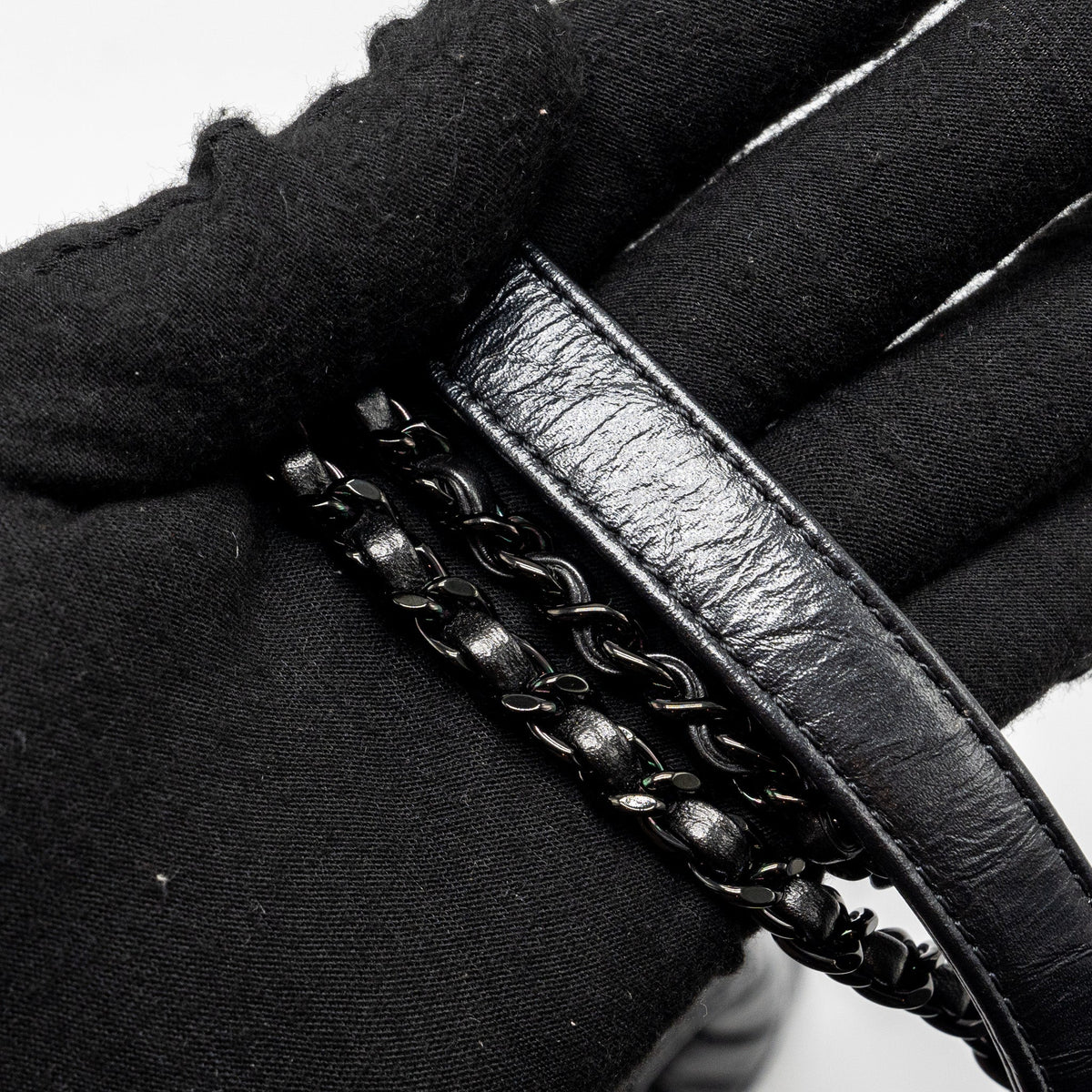 CHANEL SMALL COCO HANDLE AGED CALFSKIN BLACK WITH BLACK HARDWARE