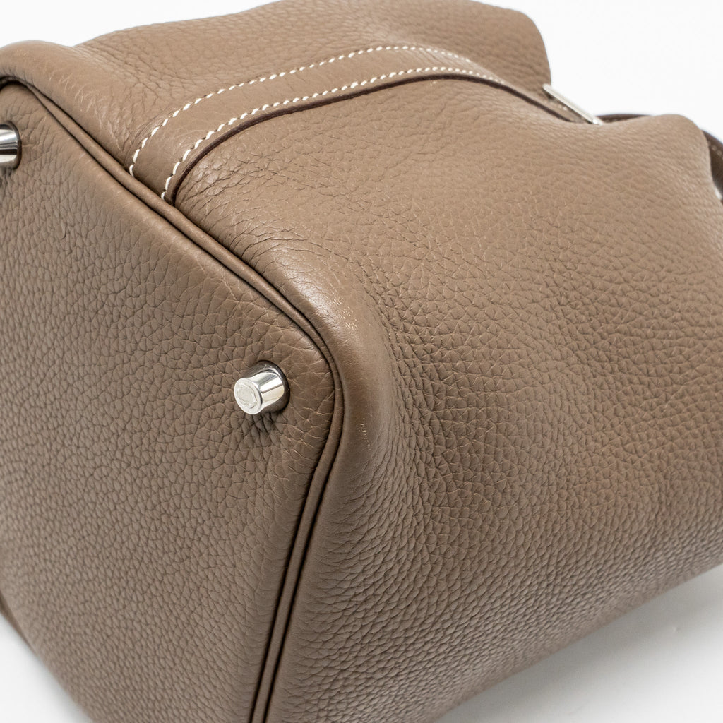 Hermes picotin 18 lock bag clemence etoupe SHW
