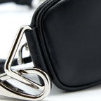 PRADA TRIANGLE SHOULDER BAG LEATHER BLACK SHW