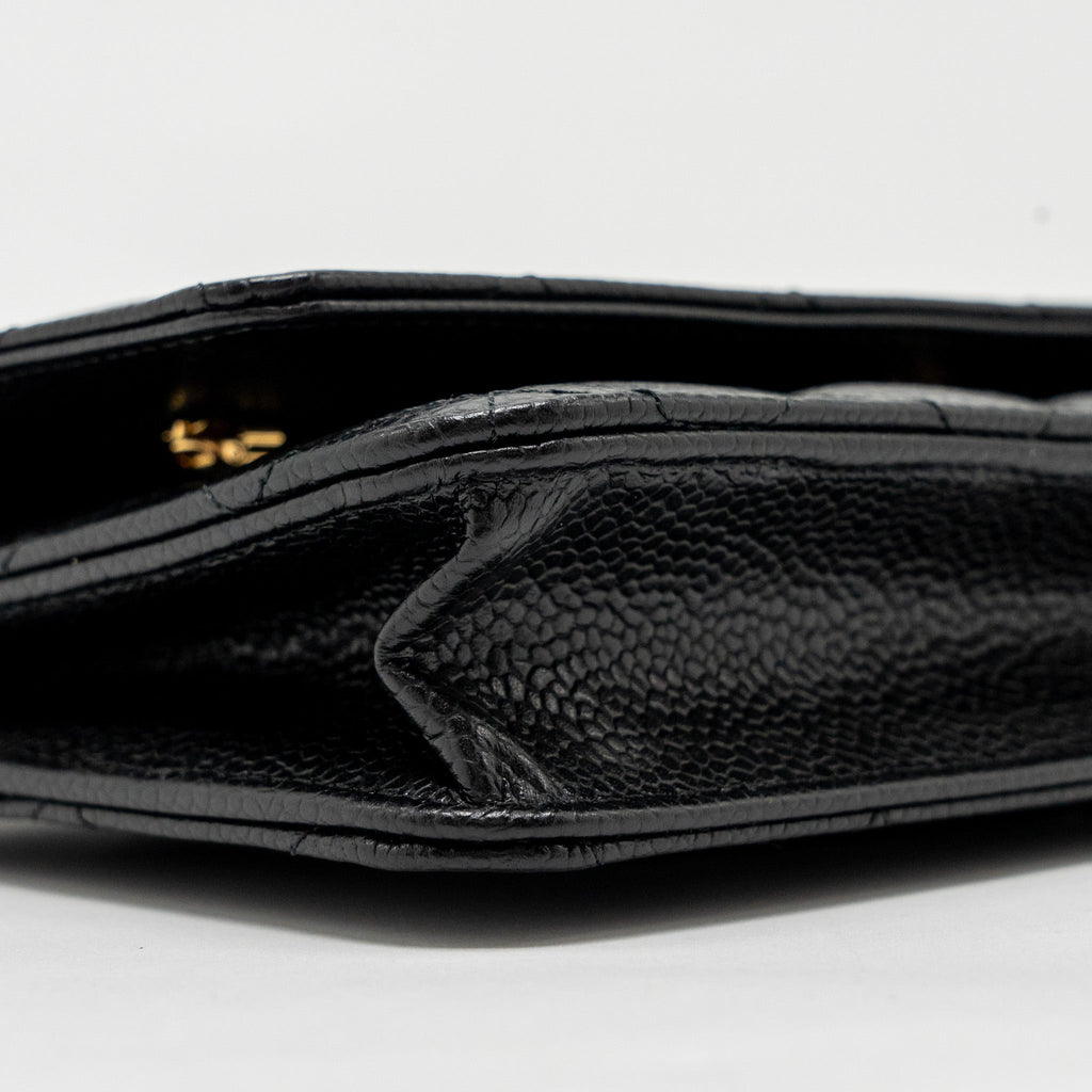CHANEL CLASSIC WALLET ON CHAIN CAVIAR BLACK GHW (MICROCHIP)