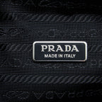 PRADA TRIANGLE SHOULDER BAG LEATHER BLACK SHW