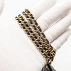 CHANEL 21A TOP HANDLE MINI FLAP CARD HOLDER WITH CHAIN LAMBSKIN BLACK GHW