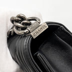 CHANEL SMALL BOY BAG LAMBSKIN BLACK RUTHENIUM SHW