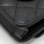 CHANEL CLASSIC WALLET ON CHAIN CAVIAR BLACK GHW (MICROCHIP)