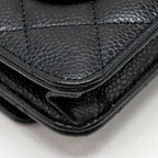CHANEL CLASSIC WALLET ON CHAIN CAVIAR BLACK GHW (MICROCHIP)