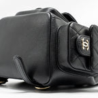 CHANEL TRIPLE POCKET BACKPACK CAVIAR BLACK LGHW (MICROCHIP)
