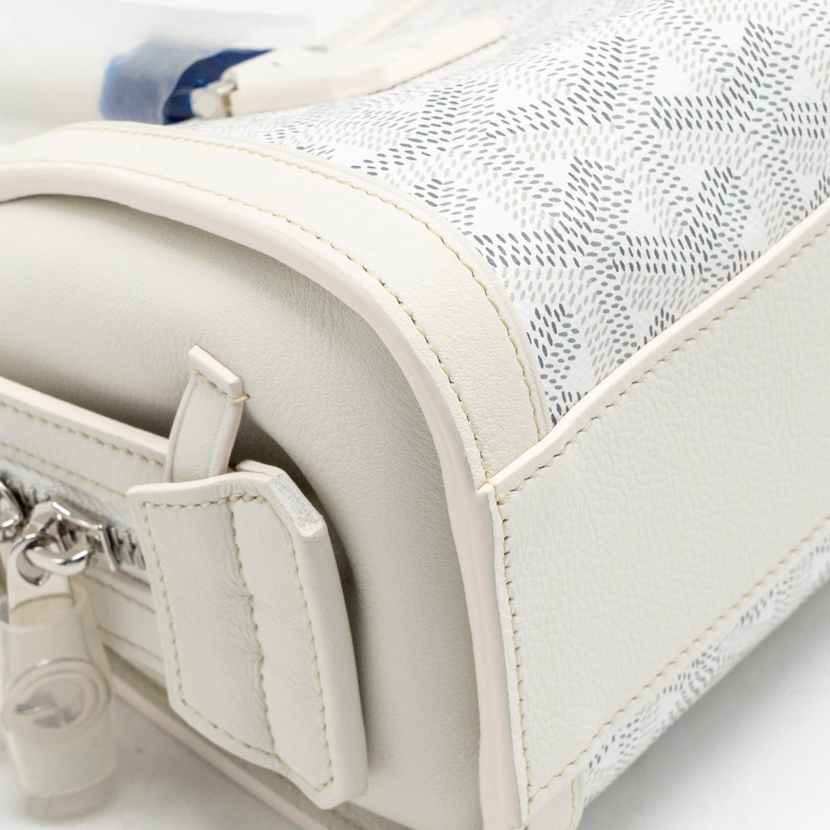 Goyard Bonbonniere Bag Goyardine Canvas / Calfskin White SHW