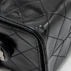 CHANEL MINI 25 BAG AGED CALFSKIN BLACK MULTICOLOUR HARDWARE (MICROCHIP)