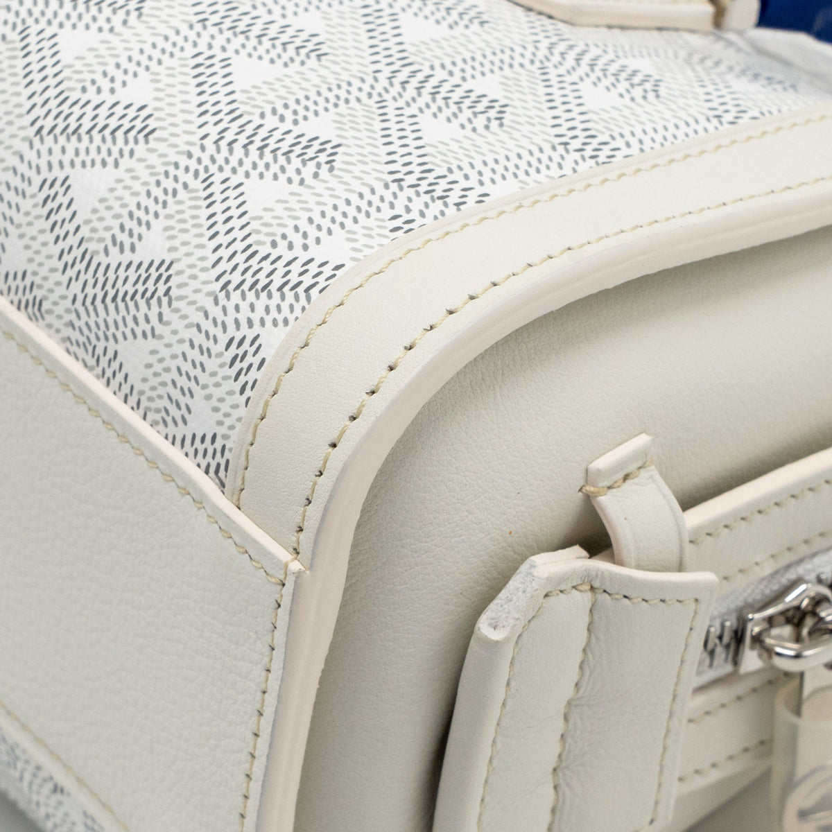 Goyard Bonbonniere Bag Goyardine Canvas / Calfskin White SHW