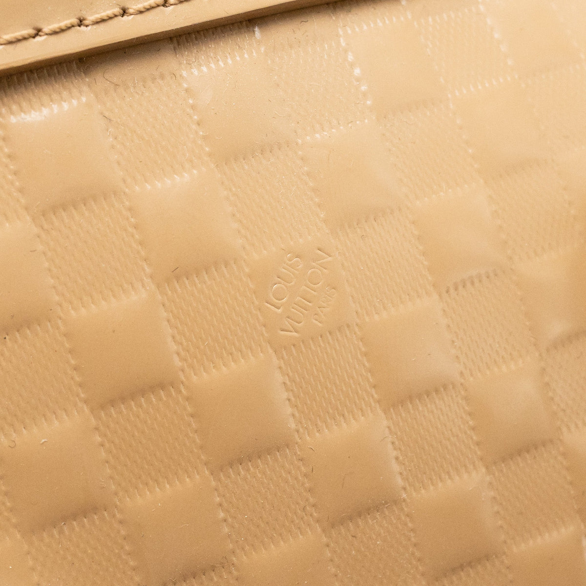 LOUIS VUITTON SPEEDY CUBE MM DAMIER FACETTE PATENT LEATHER BEIGE SHW