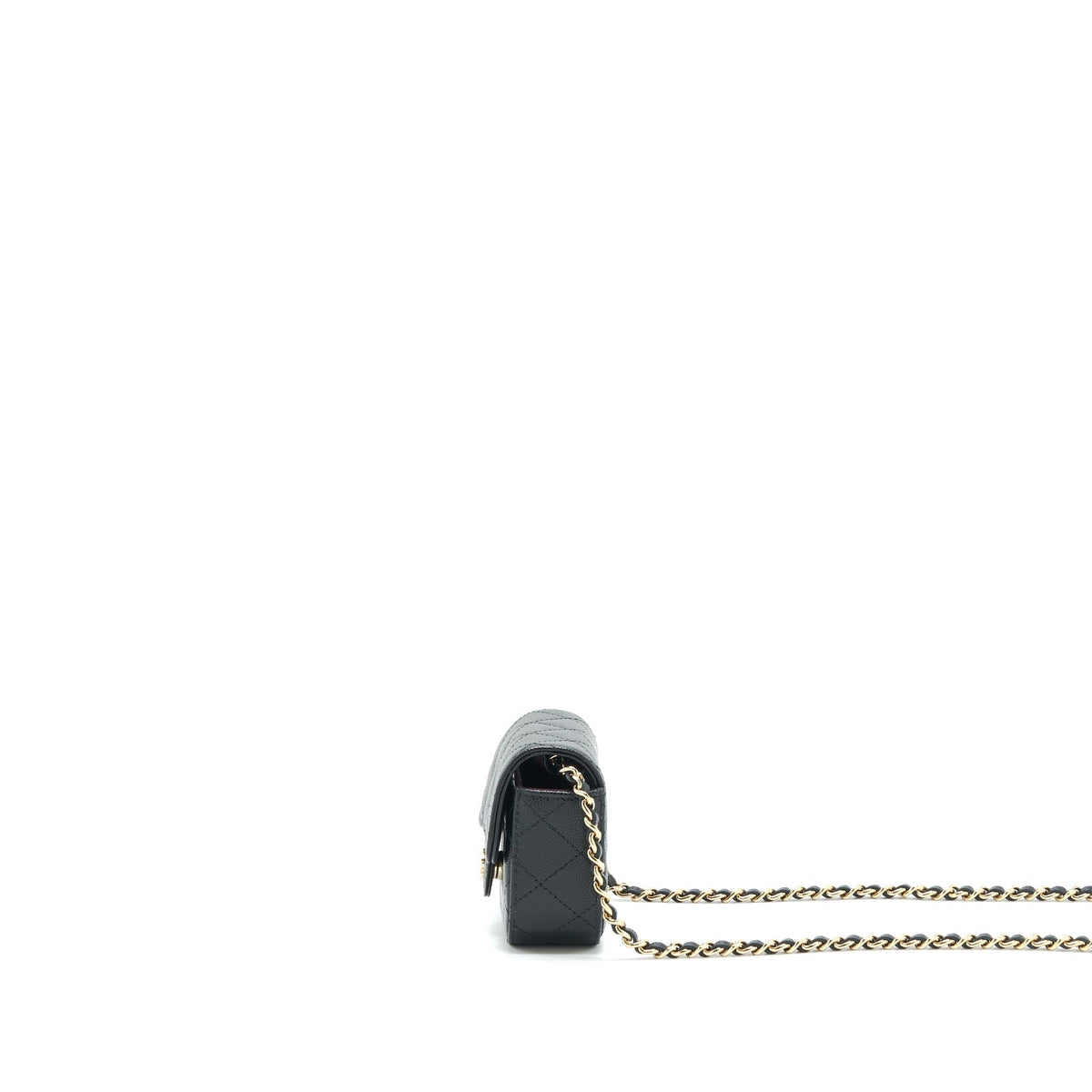 CHANEL MINI FLAP VANITY WITH CHAIN CAVIAR BLACK LGHW