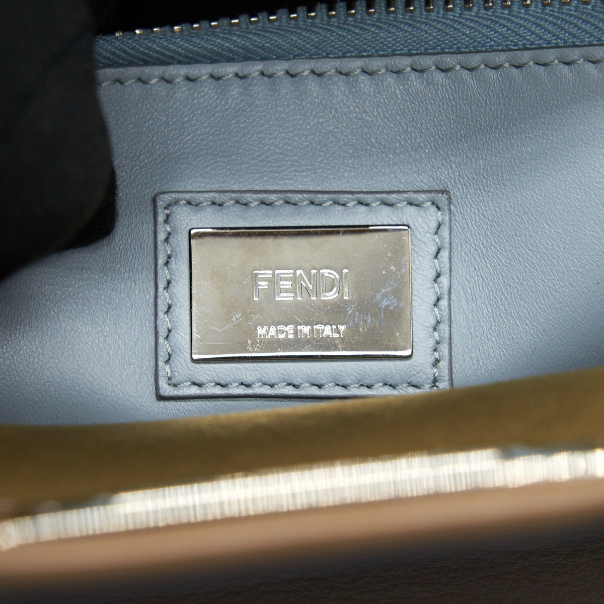 FENDI MEDIUM PEEKABOO BAG DARK BEIGE WITH SHW