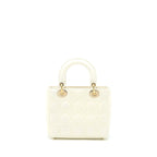 DIOR SMALL LADY DIOR MY ABCDIOR BAG LAMBSKIN WHITE LGHW