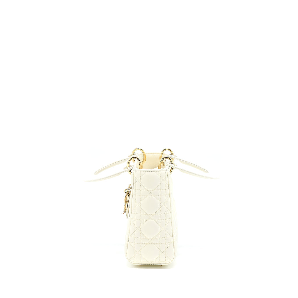 DIOR SMALL LADY DIOR MY ABCDIOR BAG LAMBSKIN WHITE LGHW