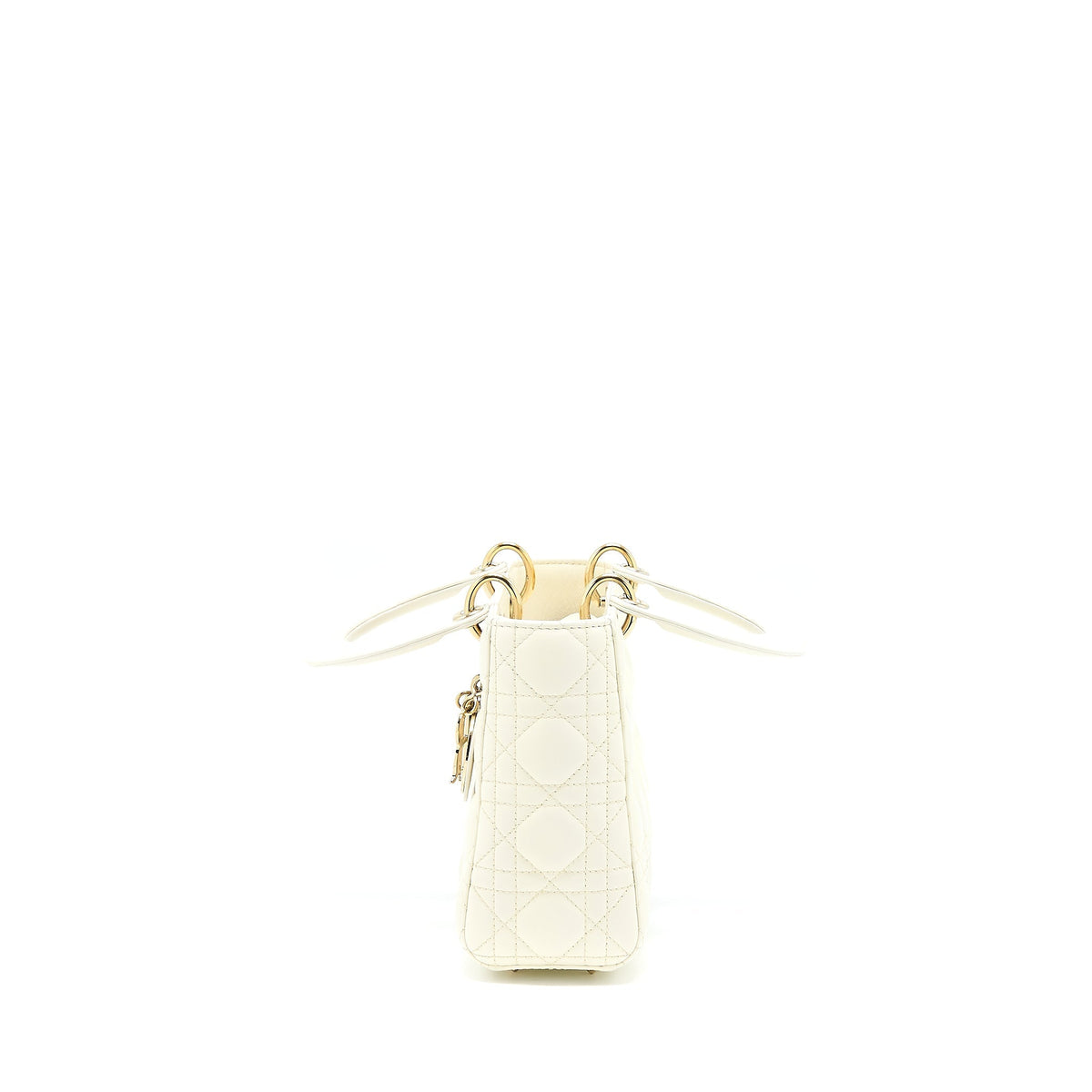 DIOR SMALL LADY DIOR MY ABCDIOR BAG LAMBSKIN WHITE LGHW