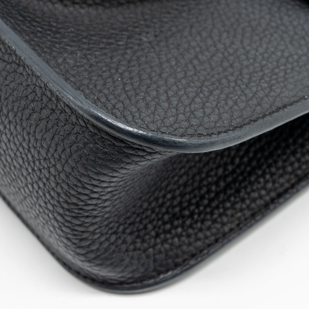Hermes Halzan 25 Clemence Black GHW