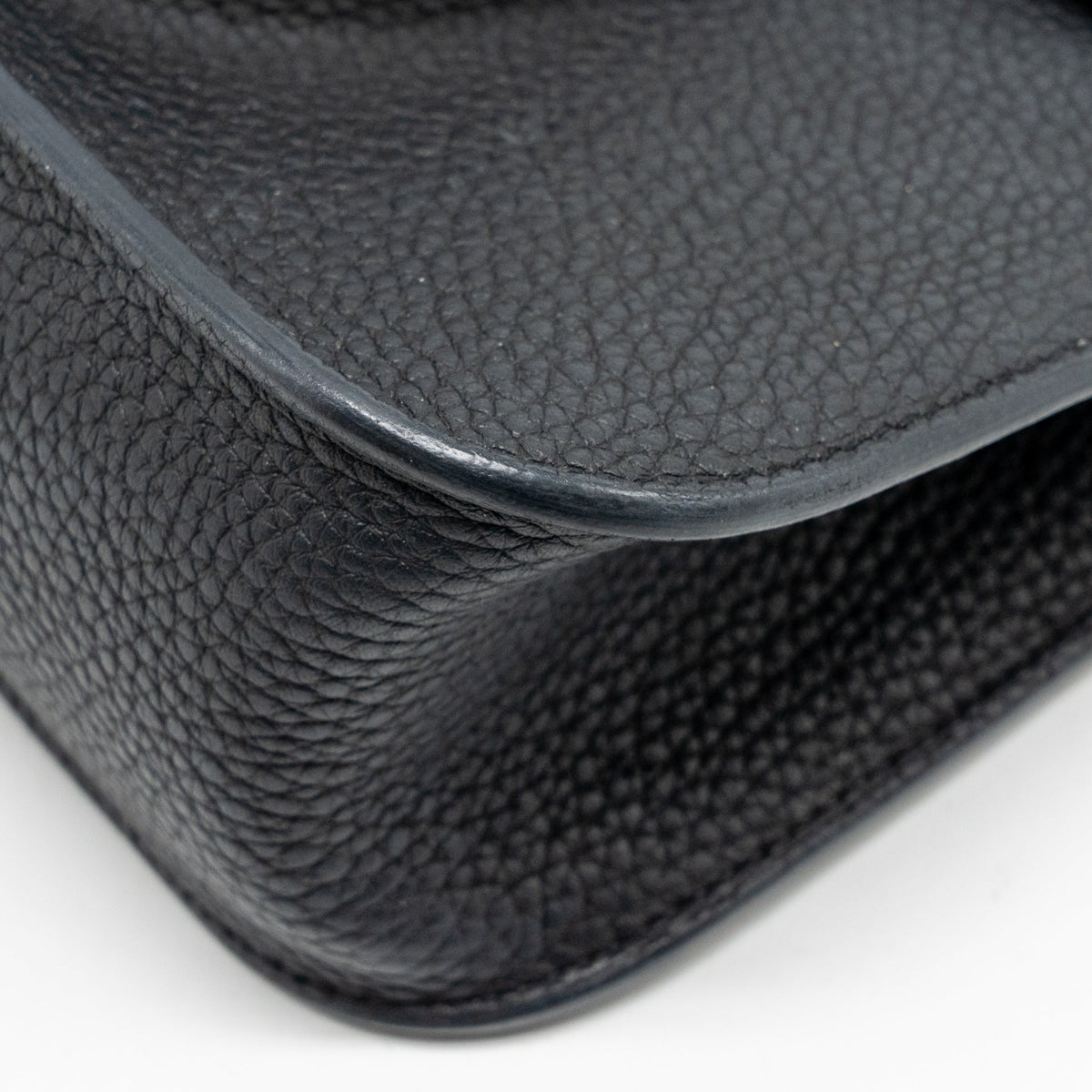 Hermes Halzan 25 Clemence Black GHW
