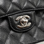 CHANEL SMALL CLASSIC DOUBLE FLAP BAG CAVIAR BLACK SHW