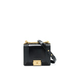 CHANEL 22P MINI BOY CHAIN HANDBAG CALFSKIN BLACK GHW