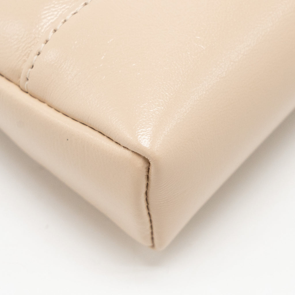 CHANEL MINI 31 CLUTCH WITH CHAIN SHINY LAMBSKIN LIGHT BEIGE LGHW ( MICROCHIP)