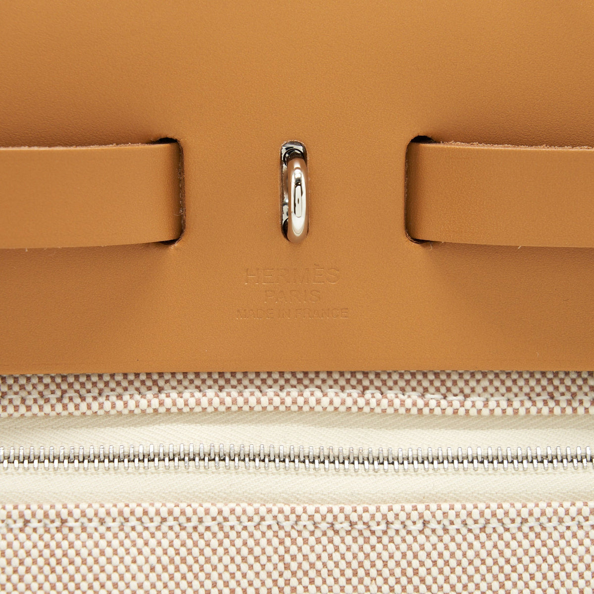 HERMES HERBAG 31 ZIP BAG CANVAS ECRU BEIGE/ NATURAL SABLE SHW