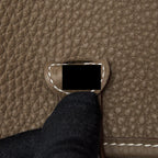HERMES MINI EVELYNE CLEMENCE ETOUPE/BLUE INDIGO GHW