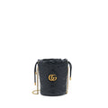 GUCCI GG MARMONT MINI BUCKET BLACK GHW